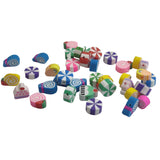 Polymer Clay Beads 10 to 12 MM (25 PCs, Assorted) Hole:1.2 to 1.8 MM Food Cake Candy Cream Multicolor For Jewellery Making Kids DIY Arts Crafts [ac-bds-00126-m2]