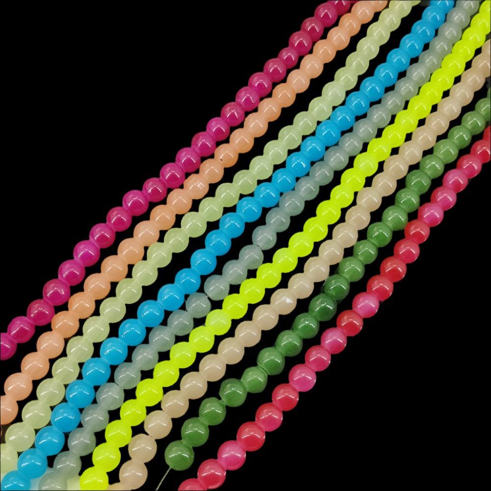 Jelly Style Glass Beads 8 MM Hole 1.3 MM For Jewellery Making DIY Arts Crafts Bracelets (#OT10)