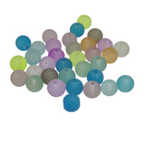 Frosted Acrylic Beads 8 MM ( 95-100 Pieces, 25 Grams Wt) Round Mixed Colors Hole:2 MM For Jewellery Making DIY Crafts (#OT7)