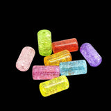 Acrylic Beads Crackle Style 18x9 MM (20 Pieces) Hole:2 MM Cylinder Mixed Colors For Jewellery Making DIY Arts Crafts [ac-bds-00127-m14]