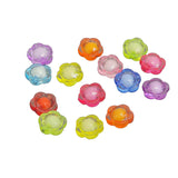 Stuffed Acrylic Beads 13x12x8 MM (48-50 PCs, 25 GMs Wt) Hole:2 MM Flower Mixed Colors For Jewellery Making DIY Arts Crafts [ac-bds-00127-m18]