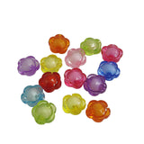Stuffed Acrylic Beads 13x12x8 MM (48-50 PCs, 25 GMs Wt) Hole:2 MM Flower Mixed Colors For Jewellery Making DIY Arts Crafts [ac-bds-00127-m18]