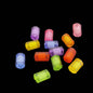 Stuffed Acrylic Beads 12x8 MM (55+ PCs, 25 GMs Wt) Hole:2 MM Cylinder Mixed Colors For Jewellery Making DIY Arts Crafts [ac-bds-00127-m20]