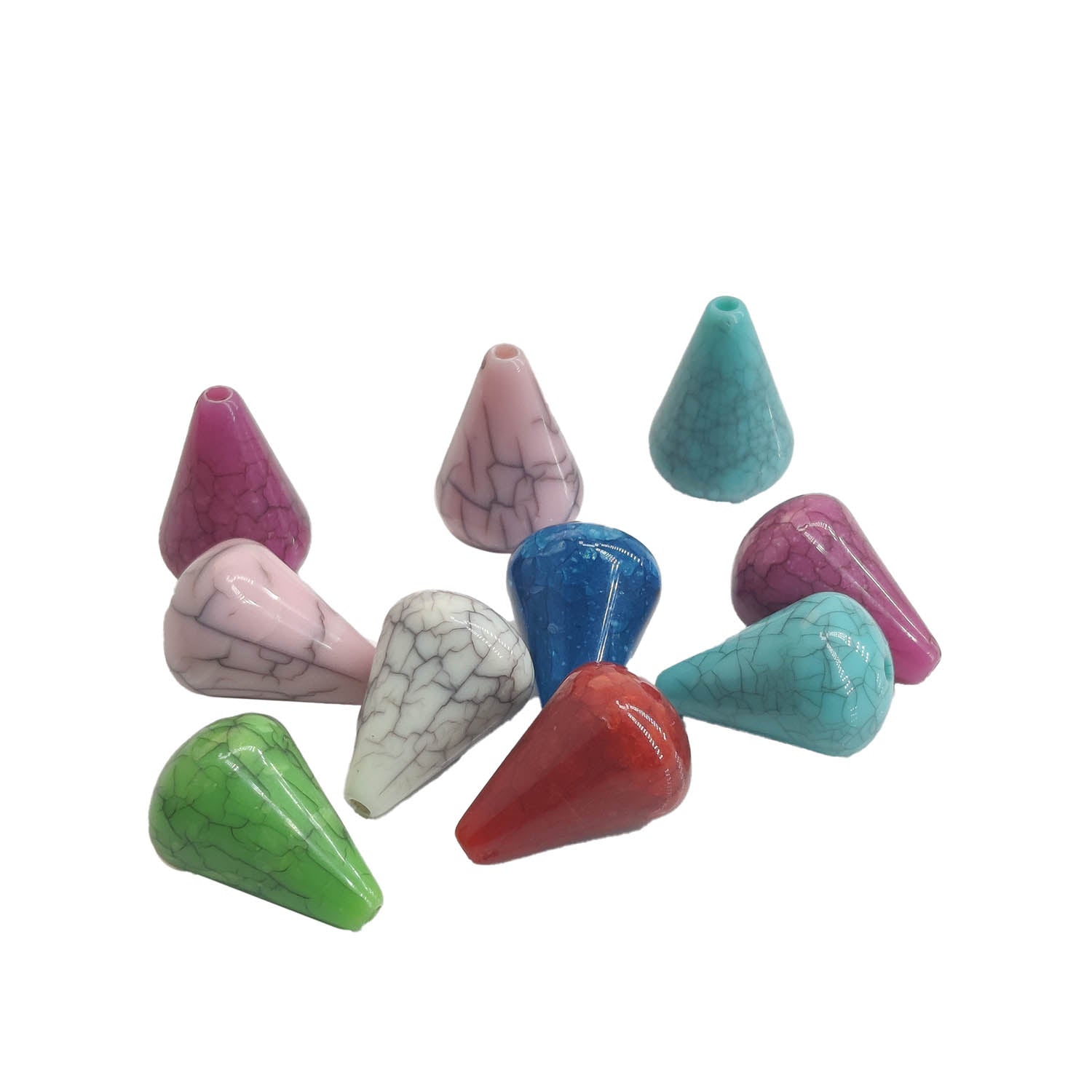 Acrylic Beads 20x13 MM (28-30 PCs, 50 GMs Wt) Hole:2 MM Drop Mixed Colors For Jewellery Making DIY Arts Crafts [ac-bds-00127-m28]