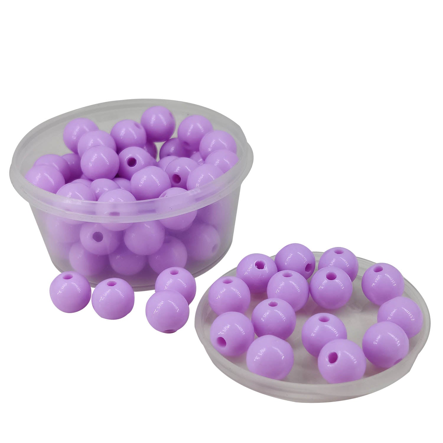 Premium Non Peel Acrylic Beads 8x7 MM Hole Size 2 MM Round For Jewellery Making DIY Arts Crafts