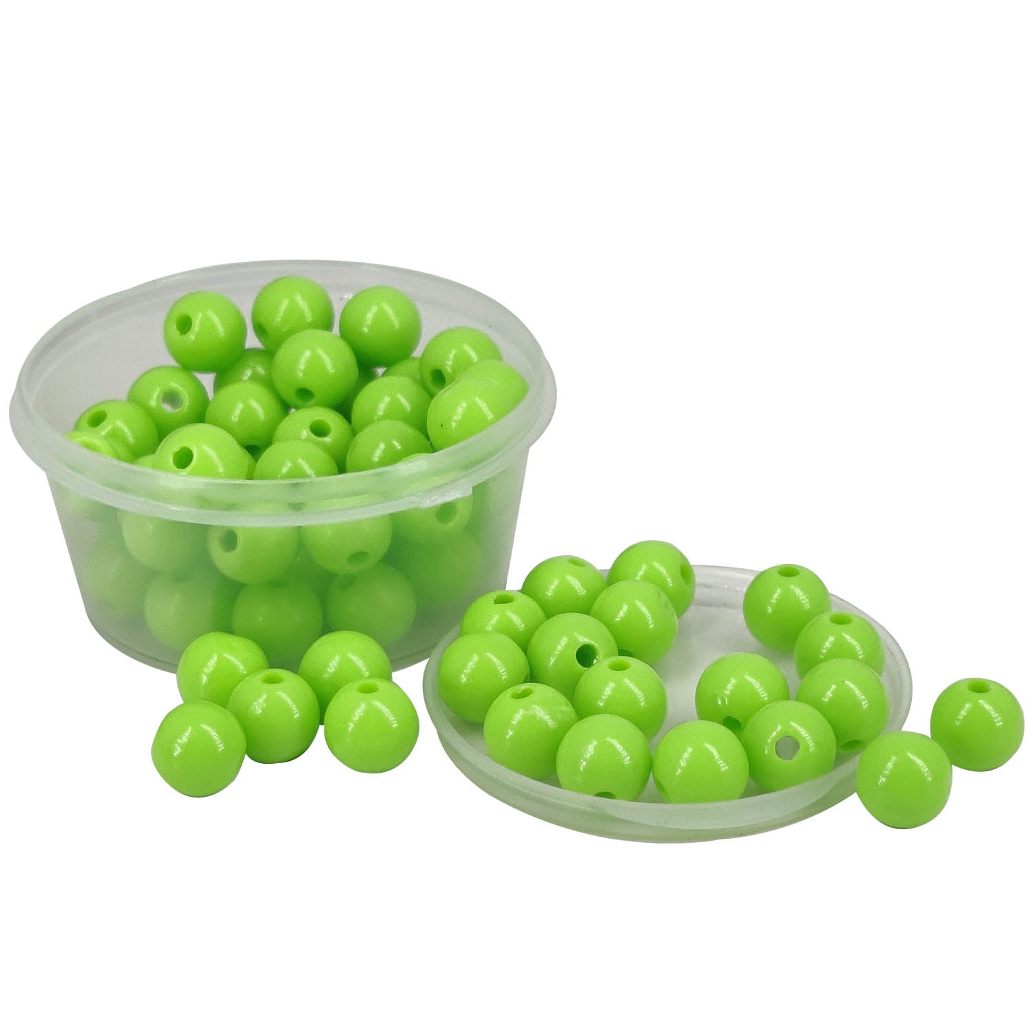 Premium Non Peel Acrylic Beads 8x7 MM Hole Size 2 MM Round For Jewellery Making DIY Arts Crafts