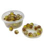 Crackle Style Acrylic Beads 8x7 MM (25 GMs, 80+ Pieces) Hole Size 1.75 MM Green & Brown Round For Jewellery Making DIY Arts Crafts [ac-bds-00134-m10]