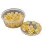 Crackle Style Acrylic Beads 8x7 MM (25 GMs, 80+ Pieces) Hole Size 1.75 MM Yellow Round For Jewellery Making DIY Arts Crafts [ac-bds-00134-m6]