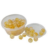 Crackle Style Acrylic Beads 8x7 MM (25 GMs, 80+ Pieces) Hole Size 1.75 MM Yellow Round For Jewellery Making DIY Arts Crafts [ac-bds-00134-m6]