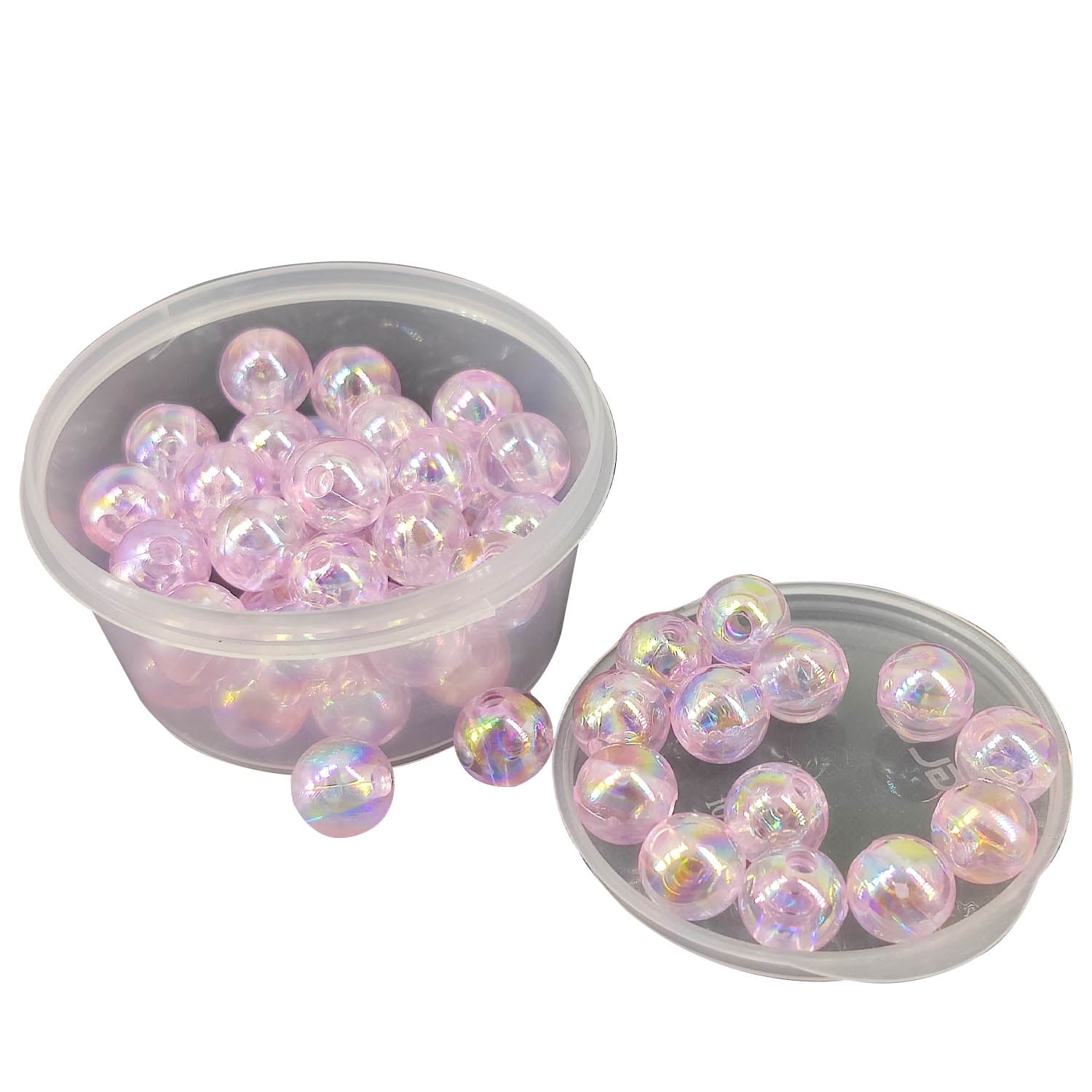 Acrylic Beads 8 MM Hole Size 2 MM With Shaded Reflection Effect Round For Jewellery Making DIY Arts Crafts