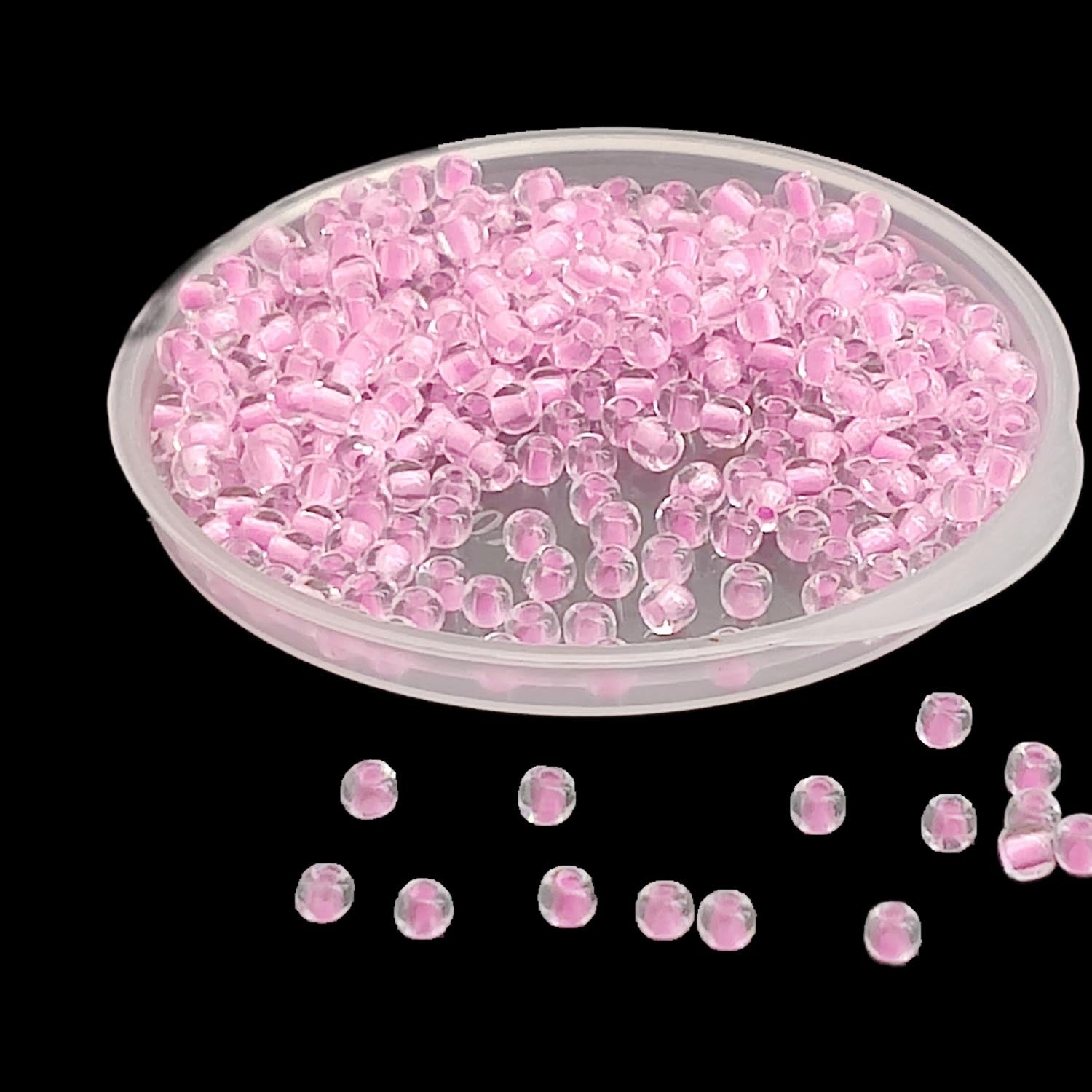 Glow In The Dark 11/0 Glass Seed Beads 2 MM (650+ Pieces) Hole:1 MM Seed Pink For Jewellery Making DIY Arts Crafts [ac-bds-00138-m1]