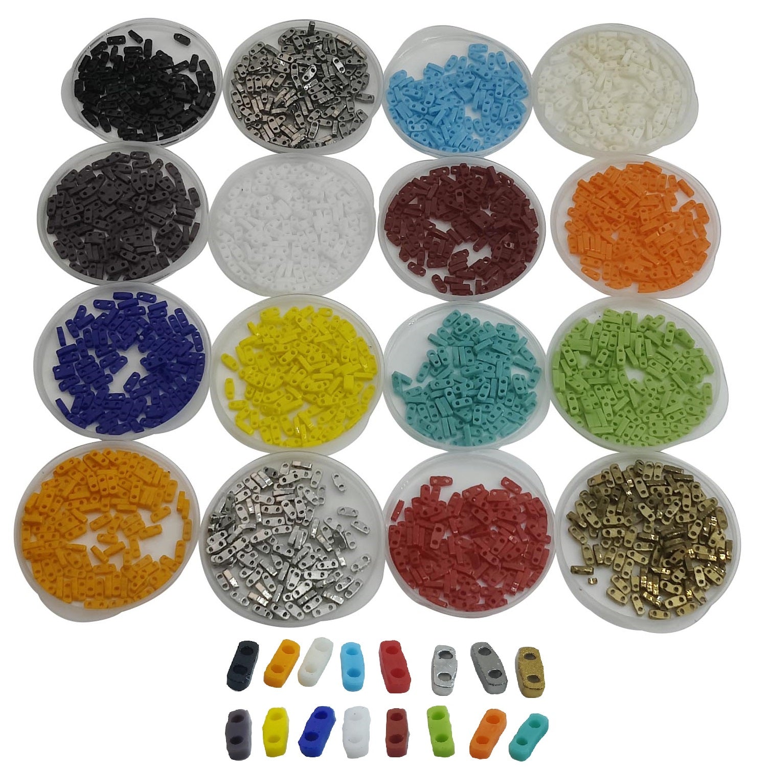 2-Hole Glass Seed Beads 4.5x2x1.25 MM Hole:0.5 to 0.75 MM Rectangle For Jewellery Making DIY Arts Crafts [ac-bds-00139]