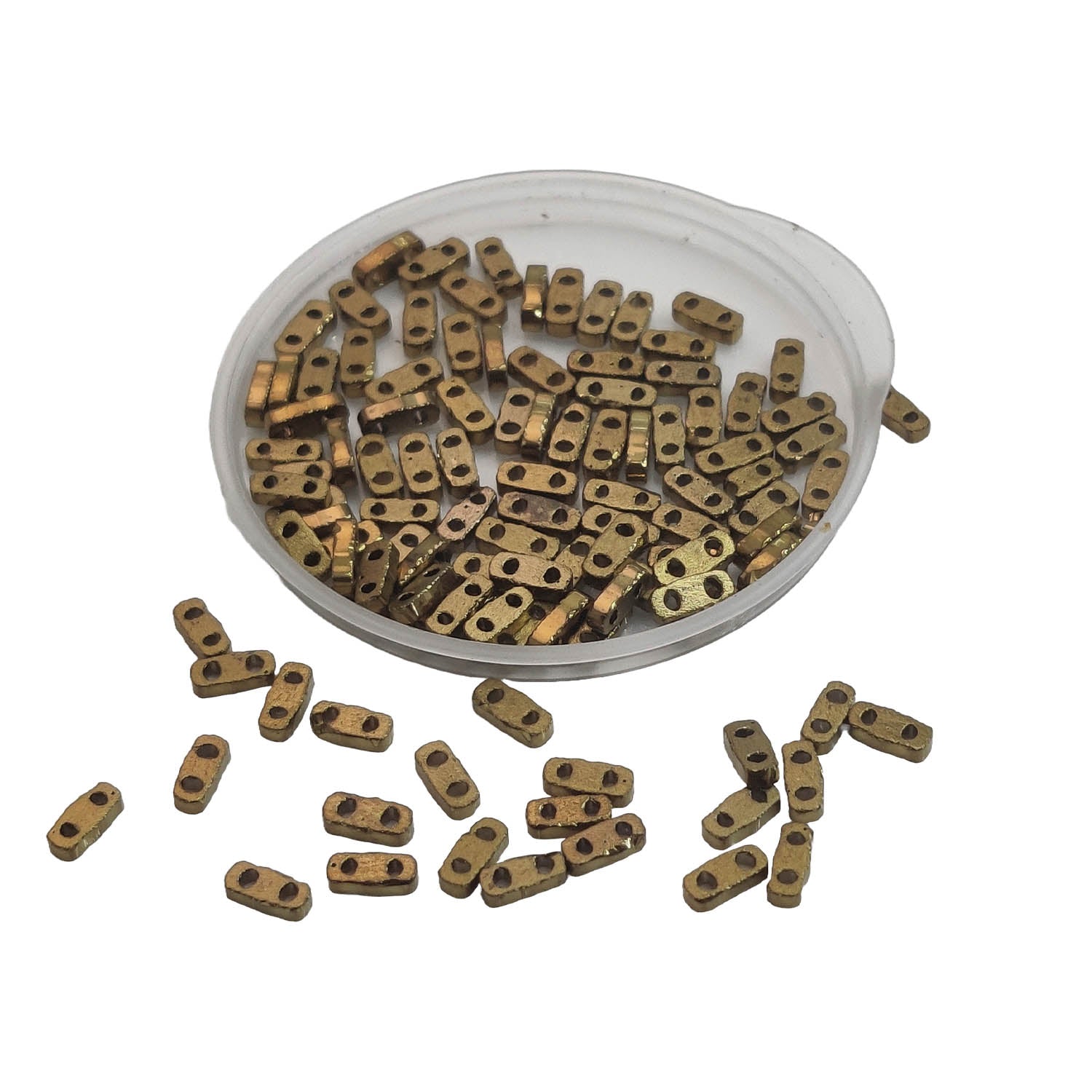 2-Hole Glass Seed Beads 4.5x2x1.25 MM Hole:0.5 to 0.75 MM Rectangle For Jewellery Making DIY Arts Crafts