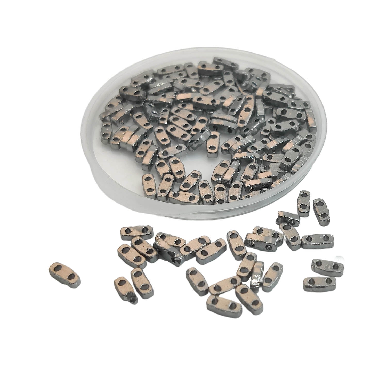 2-Hole Glass Seed Beads 4.5x2x1.25 MM Hole:0.5 to 0.75 MM Rectangle For Jewellery Making DIY Arts Crafts