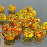Resin Beads 8x4.5 MM (45-50 Beads, 10 GMs Wt) Hole:1.5 MM Disc Golden Yellow For Jewellery Making DIY Arts Crafts [ac-bds-00140-m1]