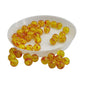 Resin Beads 6 MM (35-37 Beads, 5 GMs Wt) Hole:1 MM Round Golden Orange Amber For Jewellery Making DIY Arts Crafts [ac-bds-00140-m4]