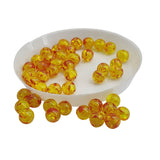 Resin Beads 6 MM (35-37 Beads, 5 GMs Wt) Hole:1 MM Round Golden Orange Amber For Jewellery Making DIY Arts Crafts [ac-bds-00140-m4]