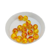 Resin Beads 8 MM (20 Pieces) Hole:2 MM Round Golden Red Amber For Jewellery Making DIY Arts Crafts [ac-bds-00140-m5]