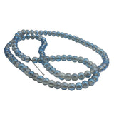 Premium Plated Glass Beads 7.5x8.5 MM (1 String, 100+ Beads) Hole:1 MM Round Blue For Jewellery Making DIY Arts Crafts [ac-bds-00149-m2]