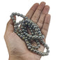 Premium Plated Glass Beads 7.5x8.5 MM (1 String, 100+ Beads) Hole:1 MM Round Light Grey For Jewellery Making DIY Arts Crafts