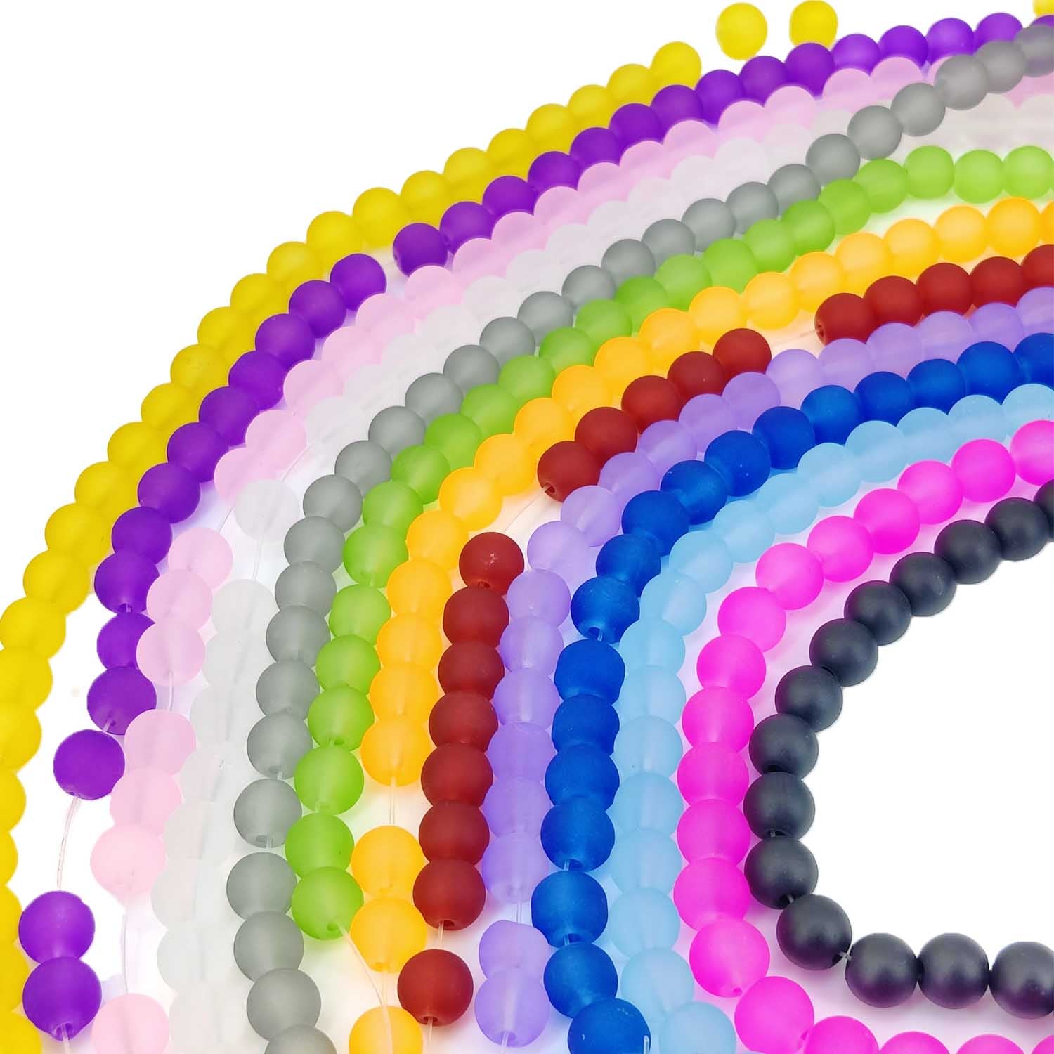 Frosted Glass Beads 8 MM For Jewellery Making DIY Arts Crafts Bracelets [ac-bds-00155]