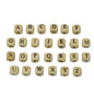 Wooden Letter Alphabet Beads 10x10 MM Hole Size 3 MM Cube Brown For Bracelet Jewellery Making Macrame DIY Crafts Keychains Decoration