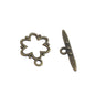 Metal Alloy Toggle Clasps (5 Pieces) 18x15x2 MM Flower Antique Bronze Color For Jewellery Making [ac-jwlsupp-00001-m11]
