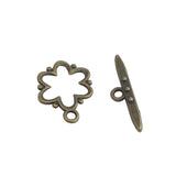 Metal Alloy Toggle Clasps (5 Pieces) 18x15x2 MM Flower Antique Bronze Color For Jewellery Making [ac-jwlsupp-00001-m11]