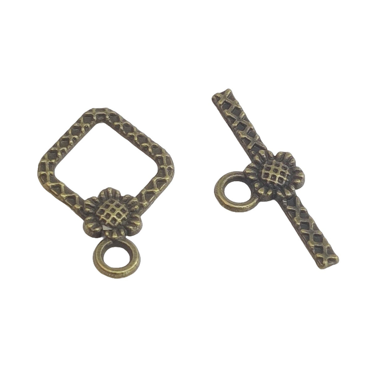 Metal Alloy Toggle Clasps (5 Pieces) 20x15 MM Rhombus Antique Bronze Color For Jewellery Making [ac-jwlsupp-00001-m13]