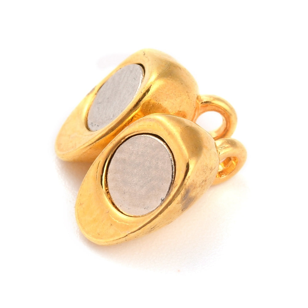 Alloy Magnetic Clasps (5 Pieces) 15x9x5.5 MM Heart Gold Color For Jewellery Making [ac-jwlsupp-00005-m5]