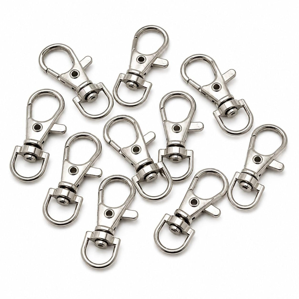 Alloy Lobster Clasps 360 Degree Swivel (10 Pieces) 35x15x1.5 MM Dog Hook Silver Color For Key Chain Accesories Bag Making