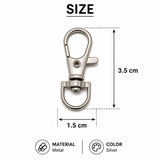 Alloy Lobster Clasps 360 Degree Swivel (10 Pieces) 35x15x1.5 MM Dog Hook Silver Color For Key Chain Accesories Bag Making