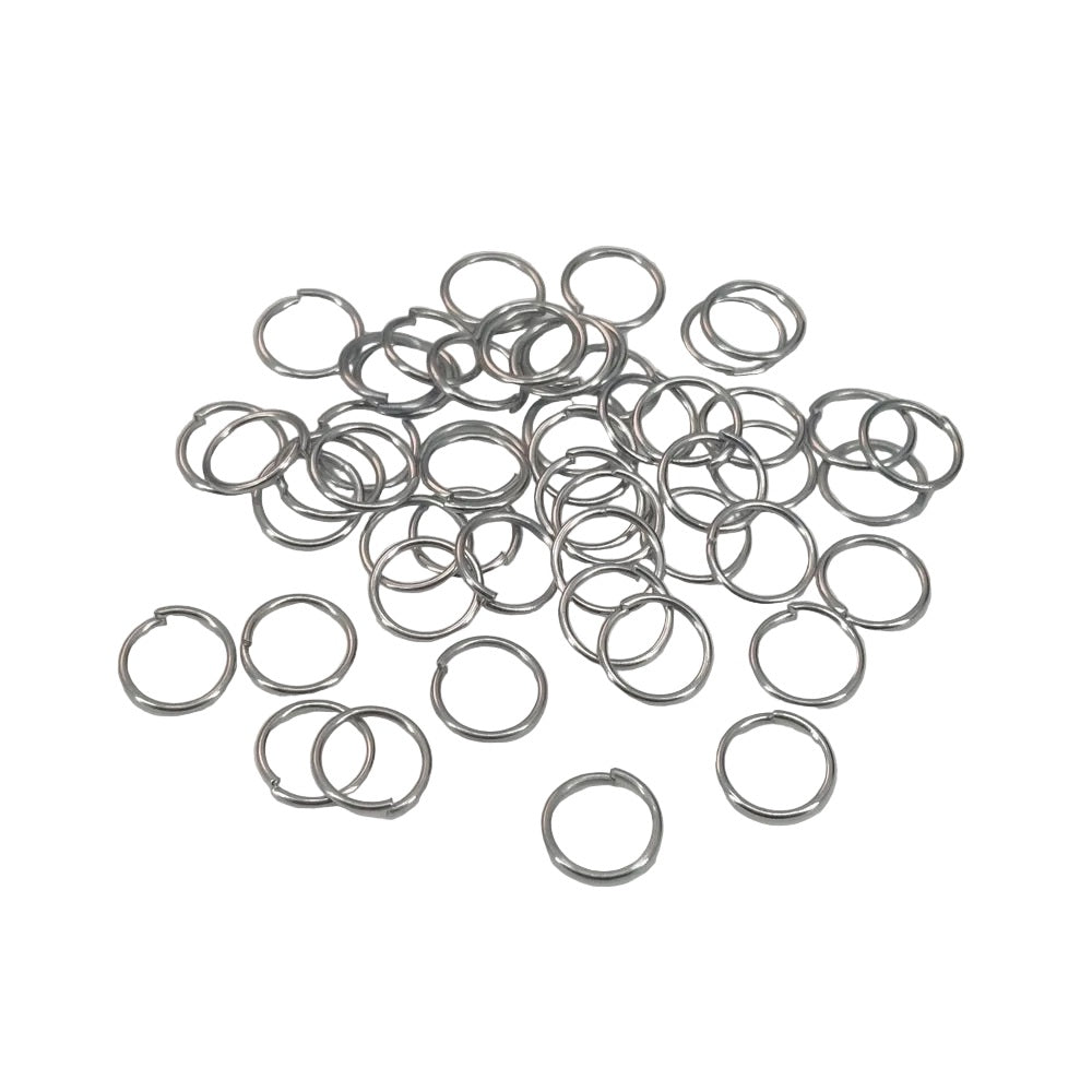 Metal Iron Jump Rings 8x0.7mm Round Raw Silver Color (300+ Pieces, 25 Grams Wt) For Jewellery Making Crafts (#OT1)