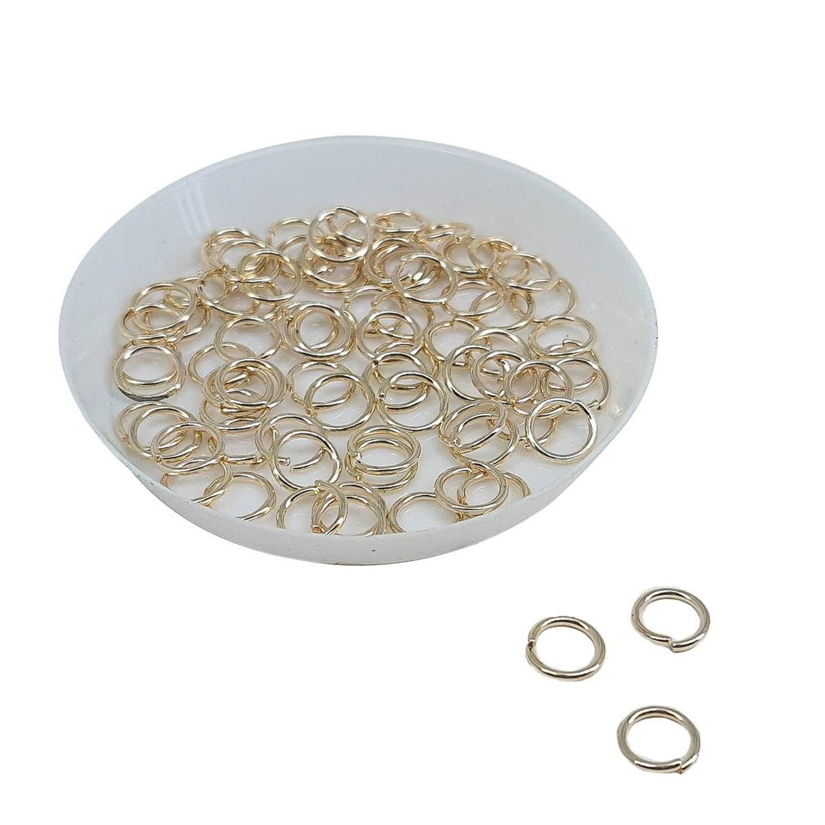Iron Jump Rings 7x0.9 MM (10 Grams, 90+ Pieces) Light Rose Gold Color For Jewellery Making Crafts [ac-jwlsupp-00015-m7-sub2]