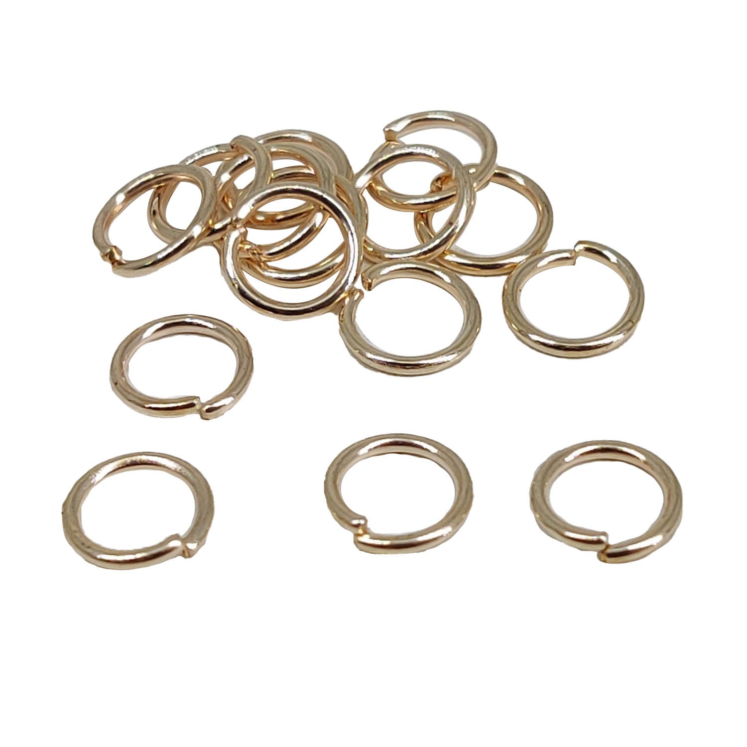 Iron Jump Rings 7x0.9 MM (10 Grams, 90+ Pieces) Light Rose Gold Color For Jewellery Making Crafts [ac-jwlsupp-00015-m7-sub2]