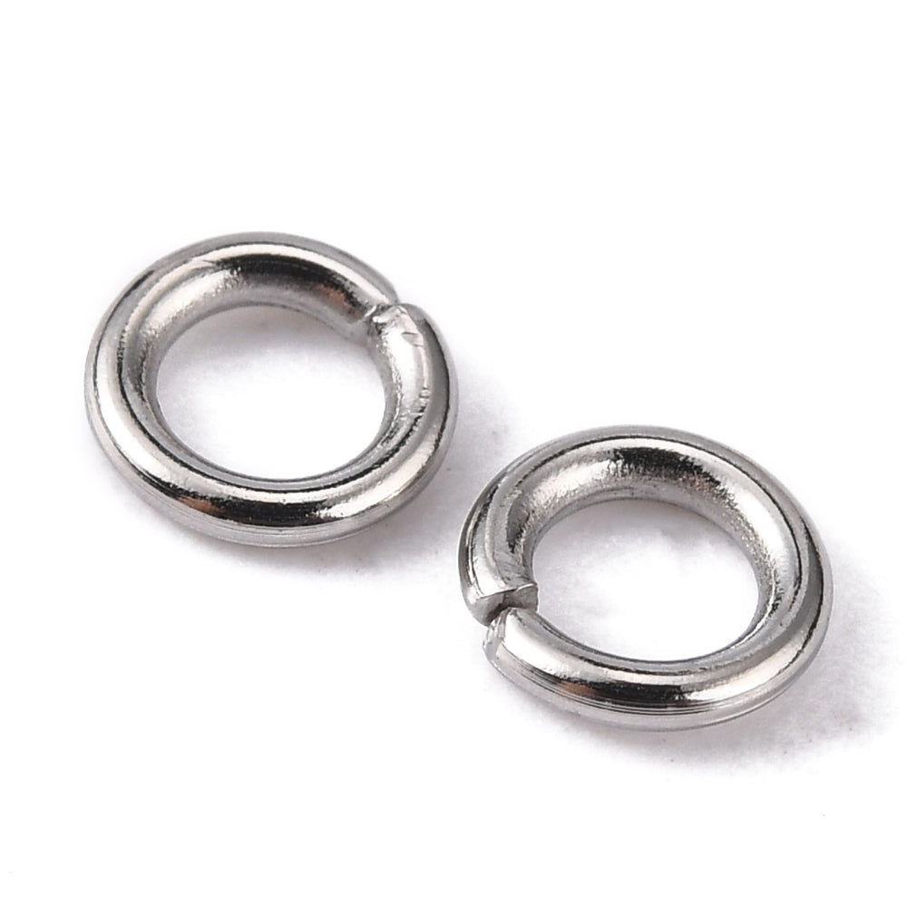 Tarnish Resistant 304-Stainless Steel Jump Rings 5x1 MM (125+ Pieces, 10 Grams) Silver Color For Jewellery Making [ac-jwlsupp-00017-m6]