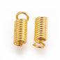 Iron End Coil Cord Guards 7x3 MM Inner Dia 1.8 MM Gold Color (50 Pieces) For Jewellery Making