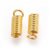 Iron End Coil Cord Guards 7x3 MM Inner Dia 1.8 MM Gold Color (50 Pieces) For Jewellery Making