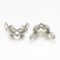 Brass Bead Tips Covers 7x4mm For Beads Upto 3mm Dia Round Bright Silver Color (20 pieces) For Jewellery Making