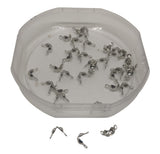 Brass Bead Tips Covers 7x4mm For Beads Upto 3mm Dia Round Bright Silver Color (20 pieces) For Jewellery Making