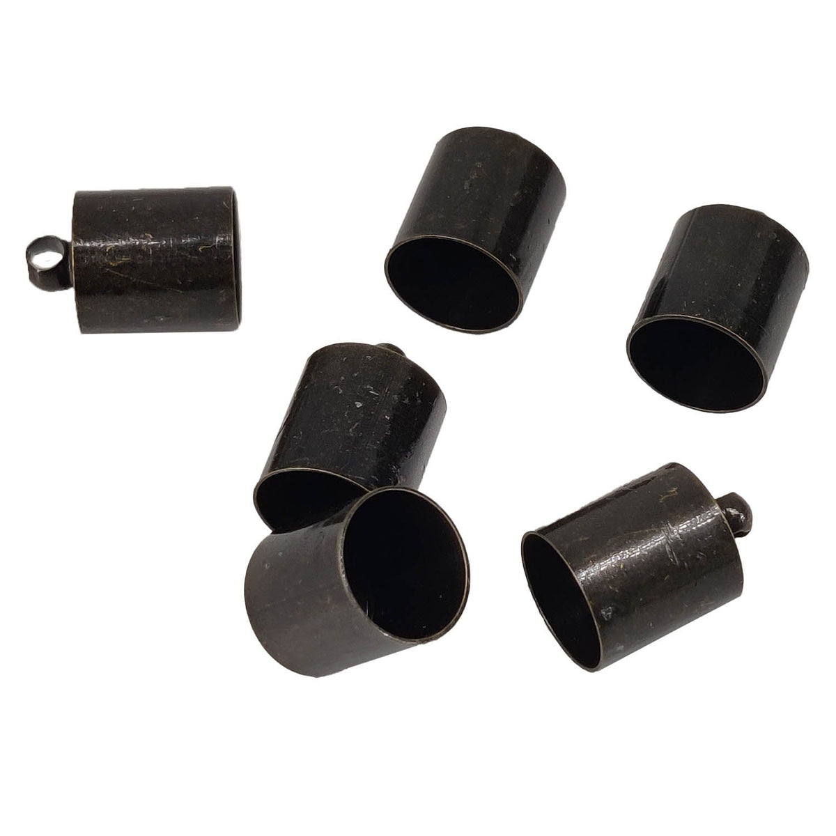 Brass End Cords Caps 13x9 MM With Inner Size 8 MM (10 Pieces) Black Metal Color For Jewellery Making Crafts Fabric Accessories [ac-jwlsupp-00023-m8]