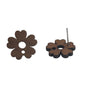 Wooden Stud Earring Bases With Tarnish Resistant 304-Stainless Steel Pins (4 Pieces) 17 MM Flower Walnut Wood Color For Jewellery Making [ac-jwlsupp-00030-m2]
