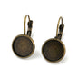 Vintage Brass Leverback Cabochon Earring Bases (Holds 18 MM Round Embellishments) Antique Bronze Color (Pack Of 4 PCs)