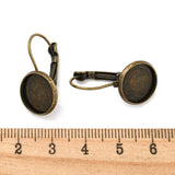 Vintage Brass Leverback Cabochon Earring Bases (Holds 18 MM Round Embellishments) Antique Bronze Color (Pack Of 4 PCs)