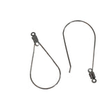 Tarnish Resistant 304-Stainless Steel Hoop Earring Hook 35x17x1 MM (10 Pieces) Drop Silver Color For Jewellery Making [ac-jwlsupp-00034-m10]