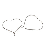 Tarnish Resistant 304-Stainless Steel Hoop Earring Hook 40x0.7 MM (10 Pieces) Heart Silver Color For Jewellery Making [ac-jwlsupp-00034-m13]