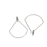 Tarnish Resistant 304-Stainless Steel Hoop Earring Hook 36x32x0.7 MM (10 Pieces) Fan Silver Color For Jewellery Making [ac-jwlsupp-00034-m14]