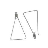Tarnish Resistant 304-Stainless Steel Hoop Earring Hook 35x21x1 MM (10 Pieces) Triangle Silver Color For Jewellery Making [ac-jwlsupp-00034-m15]