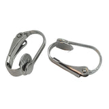 Tarnish Resistant 304-Stainless Steel Clip-On Earring Hook 16x10x7 MM (10 Pieces) Clip Silver Color For Jewellery Making [ac-jwlsupp-00034-m20]