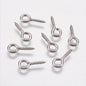 Tarnish Resistant Screw Pin Pegs Bails (5 Grams, 30-35 PCs) 304-Stainless Steel 12x5x1 MM Silver Color For Jewellery Making DIY Crafts